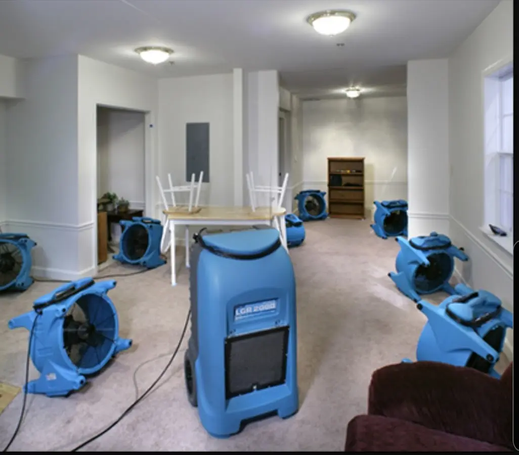 Air movers and dehumidifier setup for Water Extraction & Removal in Grand Blanc